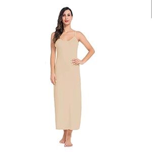 MANCYFIT Long Slip Full Length With Adjustable Spaghetti Strap